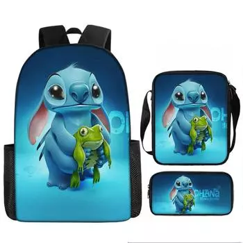 Stitch Lilo Disney School Backpack Cloth Lightweight Breathable Kids Bookbag Style 36