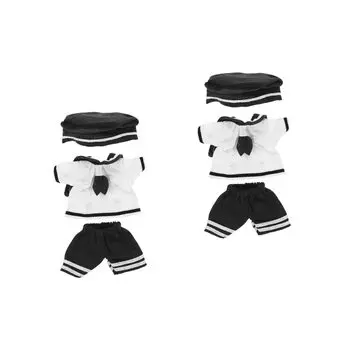 STOBOK 2 компл., наряд для куклы De Para, кукольные штаны, комплект одежды, аксессуары для одевания куклы, экшн-фигурка, костюм Bjd, матросский костюм, кукольная шляпа