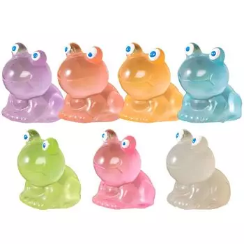 STOBOK Mini Resin Luminous Frog 7 Pieces Miniature Micro Landscape Ornament Landscape Accessories 7 Dollhouse 7 Ornaments Home Decoration Resin Craft