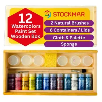 STOCKMAR Акварель Прозрачный 12 Деревянный Ящик Для Рисования Безопасный Цвет Образование ST43046 Краска, Краска, Цвета, Набор, Детский Подарок, Краска,