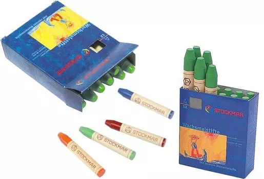 STOCKMAR Beeswax Crayon 10 Ultramarine 12 Single Does Not Get Your Hands Safe Hard to Color Education ST33010 Stick, Blue, Pieces, Color, Children s