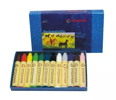 STOCKMAR Beeswax Stick Crayon 12 цветов в бумажной коробке ST31202 японский [оригинальный продукт]
