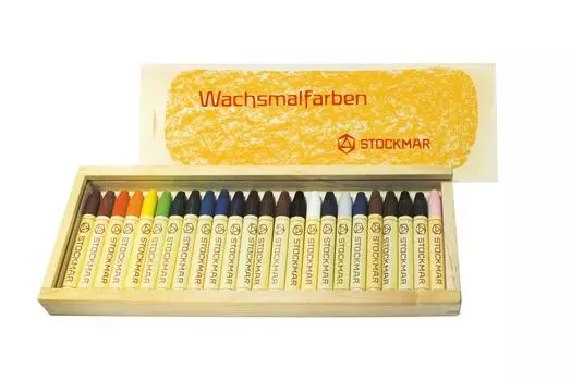 STOCKMAR Beeswax Stick Crayon 24 цвета в деревянной коробке ST32602 японский [оригинальный продукт]