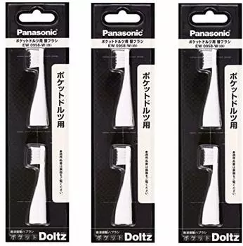 стоимость оптом 2 шт. x 3 упаковки набор 6 зубных щеток Panasonic Sonic Vibration Pocket Dolts Soft Type сменные щетки штук по (Отличная покупка) EW0958-W