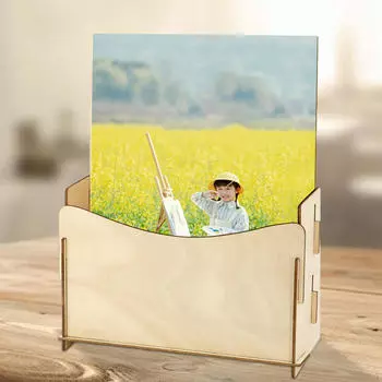 Стойка держатель дисплей стенд деревянный брошюра для столовой 12x7x17cm