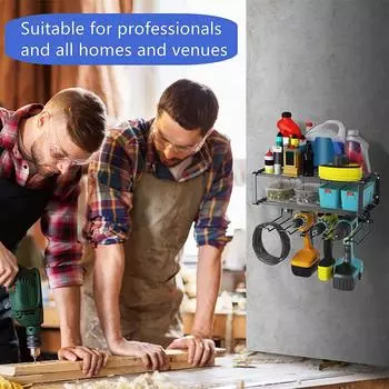 Стойка для электроинструмента, стойка для электродрели, настенная стойка для хранения инструментов, грузоподъемность 130 фунтов, подходит для гаража, мастерской