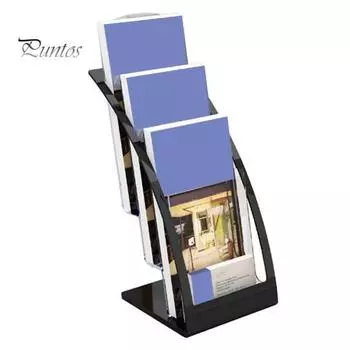 Стойка для брошюр, напольная стойка для журналов с 3 демонстрационными зонами, легкая, прозрачная, легко перемещаемая стойка для показа A6 серебряный