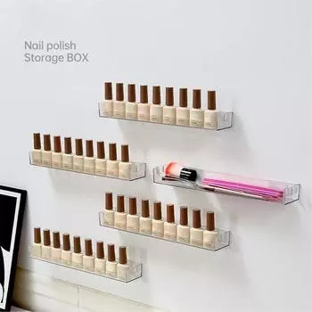 Стойка для демонстрации клея и масла для нейл-арта Стойка для демонстрации очков Прозрачная коробка для хранения косметических кисточек Настенная полка для лака для ногтей one size