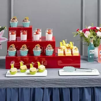 Стойка для демонстрации, многоуровневая стойка для дневных закусок, акриловый столик для холодных закусок и перерывов на чай, усовершенствованное оформление стола для десертов