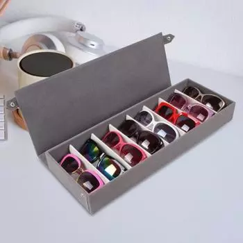 Стойка для демонстрации очков 8 сеток, товары для дома, устойчивая к падению бархатная поверхность, органайзер для очков, прочная организация, линзы не повреждаются темно-синий