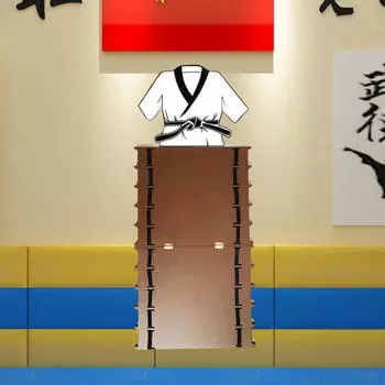 Стойка для демонстрации поясов карате из дерева, органайзер, легкая, практичная, настенная