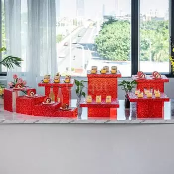 Стойка для демонстрации продуктов питания Акриловая платформа для холодных закусок Гостиничный бизнес Чайный перерыв Набор украшений Стойка для демонстрации тортов Десертный стол Шведский стол