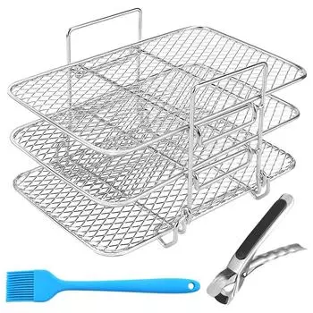 Стойка для фритюрницы Ninja Foodi Dual Air Fryer Stand Стойка для дегидратора из нержавеющей стали 304, 3-слойный дегидратор CHINA