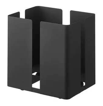 Стойка для газет Yamazaki Jitsugyo черная с роликами Ш33 x Г26 x Башня для хранения газет, газеты можно подвязывать во время хранения 4764 Прибл.. Высота 33,5 см чёрный