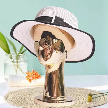 Стойка для головы для шляп, многофункциональная модель манекена из стекловолокна для укладки серебряный