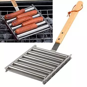 Стойка для гриля для сосисок и хот-догов из нержавеющей стали, переносной антипригарный инструмент для барбекю для кемпинга и пикника