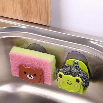 Стойка для хранения банных губок с героями мультфильмов, стойка для хранения тканей, многофункциональная стойка для раковины, стойка для разных вещей в ванной, крючок белый