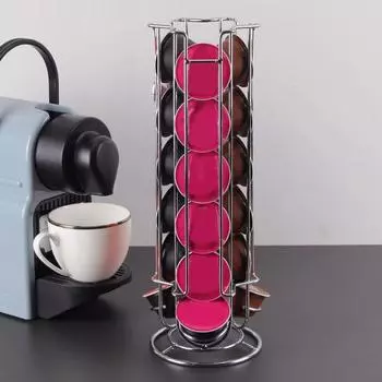 Стойка для хранения держателей кофейных капсул, устойчивая к коррозии, не требующая сборки, стойка для капсул большой емкости