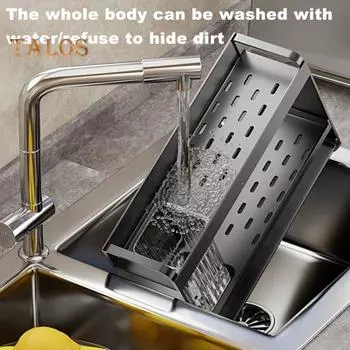 Стойка для хранения держателя губки, устойчивая к коррозии, прочная, выдерживающая нагрузку, многофункциональная кухонная мойка S чёрный