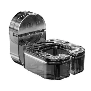 Стойка для хранения фена с прочной присоской, легко устанавливается, регулируется чёрный/серебряный