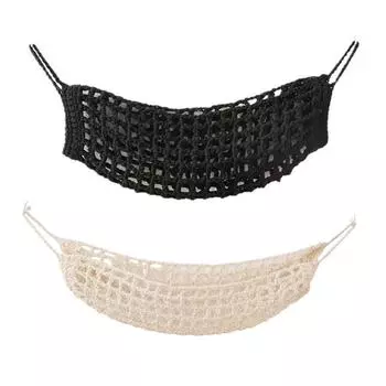 Стойка для хранения фруктов Практичная и простая в уходе подвесная корзина под шкафами Сетка-гамак для овощей Ручная плетеная корзина белый