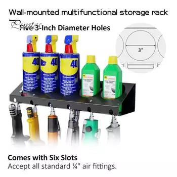 Стойка для хранения инструментов с замком безопасности, прочная конструкция, настенный держатель для баллончика с распылителем, универсальный кронштейн для хранения чёрный