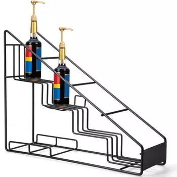 Стойка для хранения кофейного сиропа, 4 слоя, столешница, металлическая подставка для напитков, пива, вина, сиропа, бутылка-органайзер, подставка для дисплея, кофейный бар, кухонные аксессуары чёрный