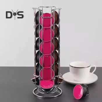 Стойка для хранения кофейных капсул, устойчивая к коррозии, не требующая сборки, большая емкость для хранения капсул Electroplate
