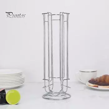 Стойка для хранения кофейных капсул, устойчивая к коррозии, не требующая сборки, большая емкость для хранения капсул Electroplate