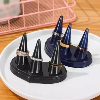 Стойка для хранения колец Держатель для колец Подставка для колец на три пальца Стойка для хранения туалетного столика чёрный