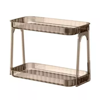 Стойка для хранения косметики, двухслойная, прозрачная, съемная, современная, накладная, органайзер для косметики темно-коричневого