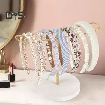 Стойка для хранения лент для волос, полированная металлическая гладкая поверхность, большая вместимость, подставка для хранения лент для волос, ожерелья, браслета, часов, органайзера золотистый