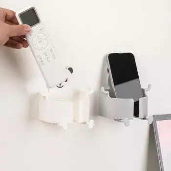 Стойка для хранения мобильных телефонов, настенная зарядная стойка, фиксированный кронштейн без отверстий, ящик для хранения пультов дистанционного управления 8.3*12*13.3cm белый