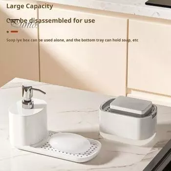 Стойка для хранения на столешнице, держатель для губки с дозатором мыла, органайзер для кухонной мойки, быстросохнущий поддон для мойки чёрный