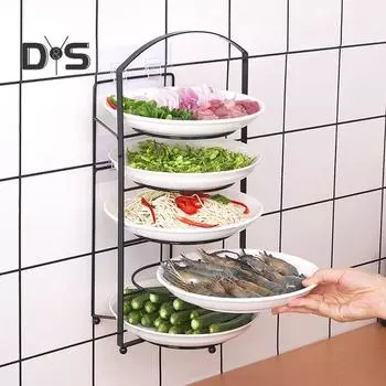 Стойка для хранения посуды, многоуровневая конструкция, большая вместимость, устойчивая к коррозии, стойкая к ржавчине, для кухонной столешницы, стойка для приготовления пищи чёрный
