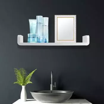 Стойка для хранения приправ и мусора, самоклеящаяся белая настенная стойка для шампуня, ванны, душа L