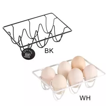 Стойка для хранения яиц, железный держатель для яиц с шестью отверстиями, художественная витрина, ресторанная корзина, стойка для хранения, диспенсер, поднос, кухонная организация чёрный
