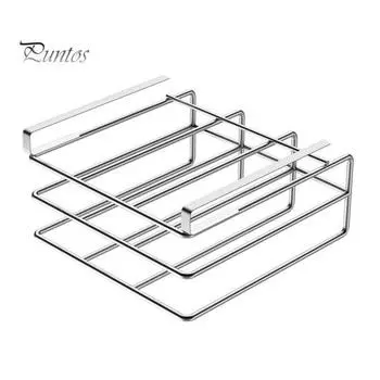 Стойка для хранения разделочных досок. Прочный металлический органайзер для разделочных досок, экономящий место, под полкой. 25cm серебряный
