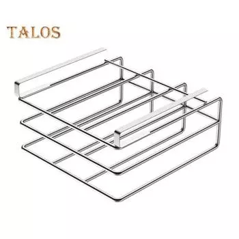 Стойка для хранения разделочных досок. Прочный металлический органайзер для разделочных досок, экономящий место, под полкой. 25cm серебряный