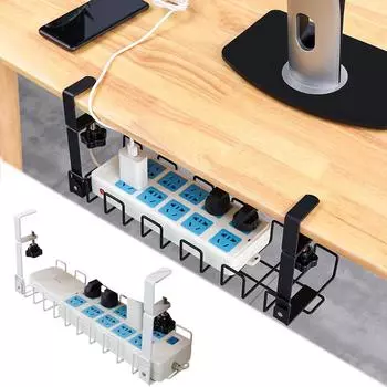 Стойка для хранения розеток из углеродистой стали, стойка для хранения проводов под столом, органайзер для кабелей, держатель для хранения зарядного кабеля 42 см белый