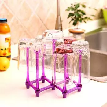 Стойка для хранения стаканов с водой, держатель для сливного стакана, перевернутый держатель для стакана, экономящий место, полка для домашней кухни зелёный