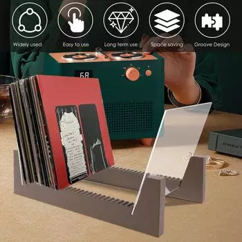 Стойка для хранения виниловых пластинок и компакт-дисков, деревянная подставка для журналов и альбомов, большая емкость, настольный держатель для домашнего декора коллекции произведений искусства, НОВАЯ кофейный