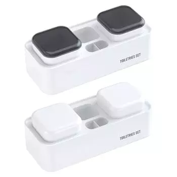 Стойка для хранения зубных щеток настенная экономящая пространство разделительная часть современная с чашкой стойка для хранения зубной пасты для домашней ванной комнаты белый