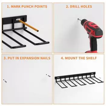 Стойка для инструментов Держатель для электродрели Настенный органайзер для инструментов Полка для хранения гаечных ключей 1PC