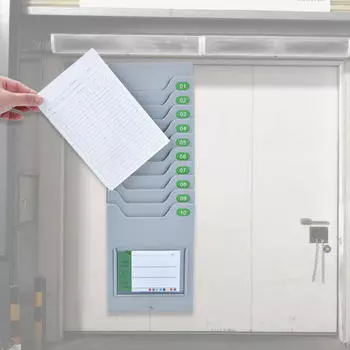 Стойка для карточек учета рабочего времени, держатель для карточек с 10 отделениями, серая, для улицы, для офиса, для установки и вывода часов