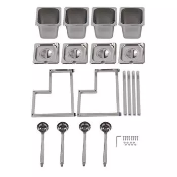 Стойка для контейнеров для специй из нержавеющей стали, двухъярусная, выдвижная, для джема, приправ, органайзера, полки для