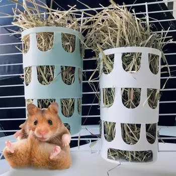 Стойка для кормления травы для мелких животных, полый дизайн, стойка для кормушки для кроликов, хомяков, миска для еды, клетка для маленьких домашних животных, принадлежности белый