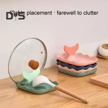 Стойка для крышки кастрюли с дизайном «рыбий хвост», стабильная, из полипропилена, легко чистится, держатель для крышки кастрюли, кухонные принадлежности розовый