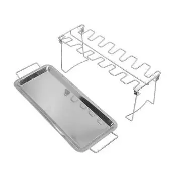 Стойка для ног куриного крылышка, складная стойка для барбекю из нержавеющей стали, портативный держатель для гриля на открытом воздухе