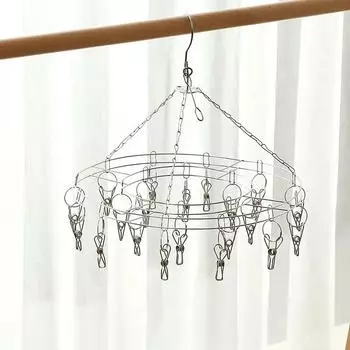 Стойка для носков из нержавеющей стали с толстой многозажимной сушилкой для носков, круглая вешалка для одежды, многофункциональная Drying Racks&Drying Racks&Drying Racks